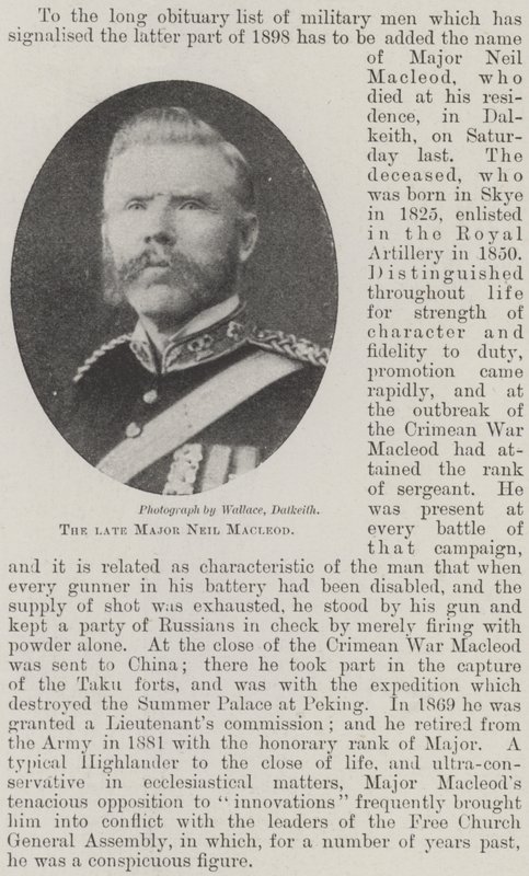 Der verstorbene Major Neil Macleod von English Photographer