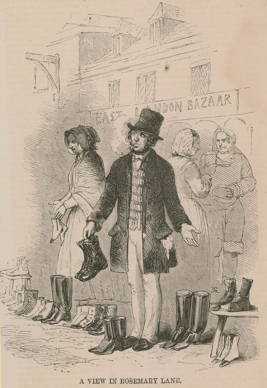 Eine Ansicht in Rosemary Lane, London von English School