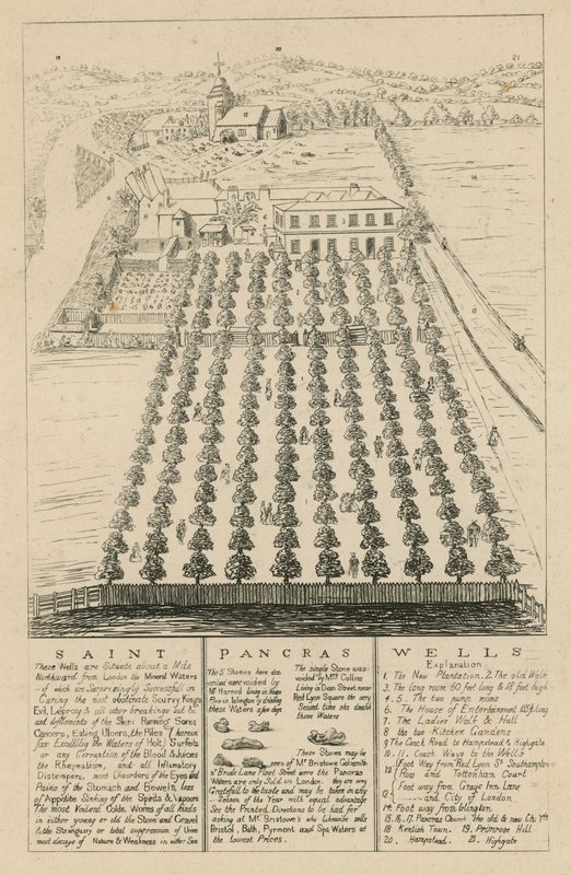 Luftaufnahme von St. Pancras Wells von English School