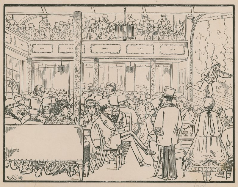 Ein Publikum in der Musikhalle von English School