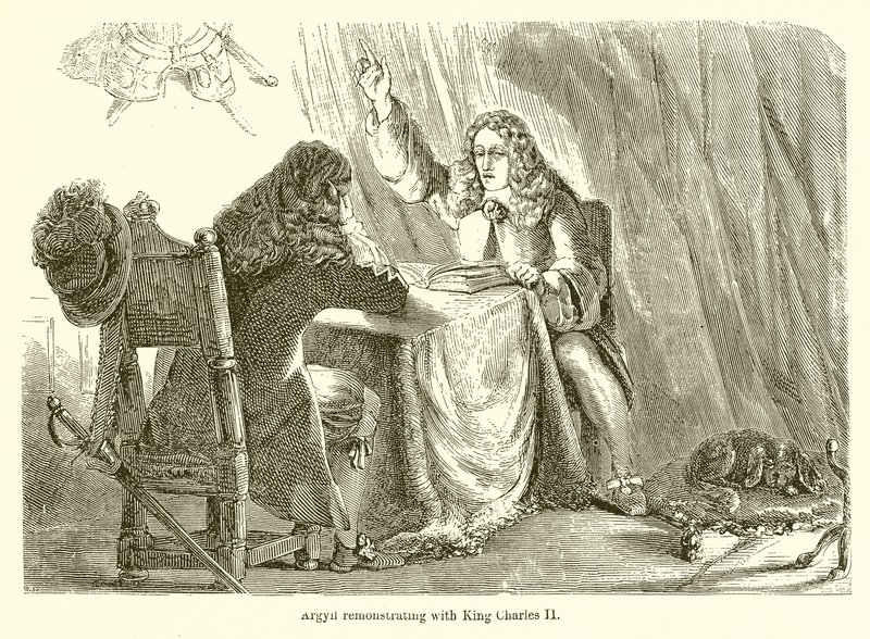 Argyll protestiert bei König Karl II. von English School