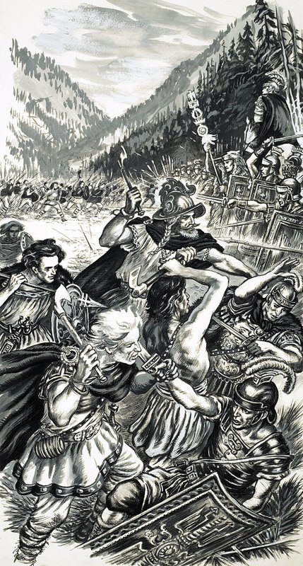 Arminius, der deutsche Prinz, kämpft gegen die Römer von English School