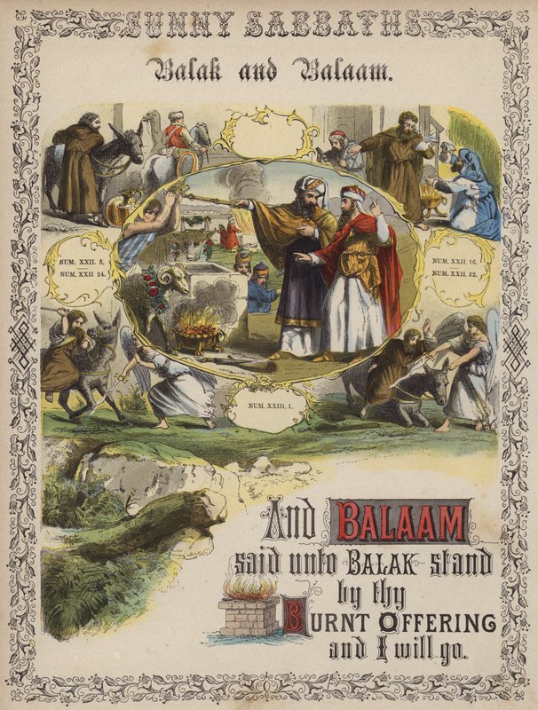 Balak und Bileam (farbige Gravur) von English School