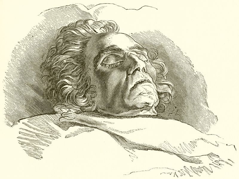 Beethoven auf seinem Sterbebett von English School