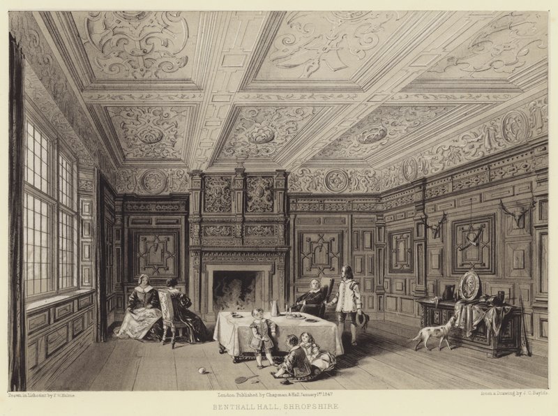 Benthall Hall, Shropshire (Stich) von English School