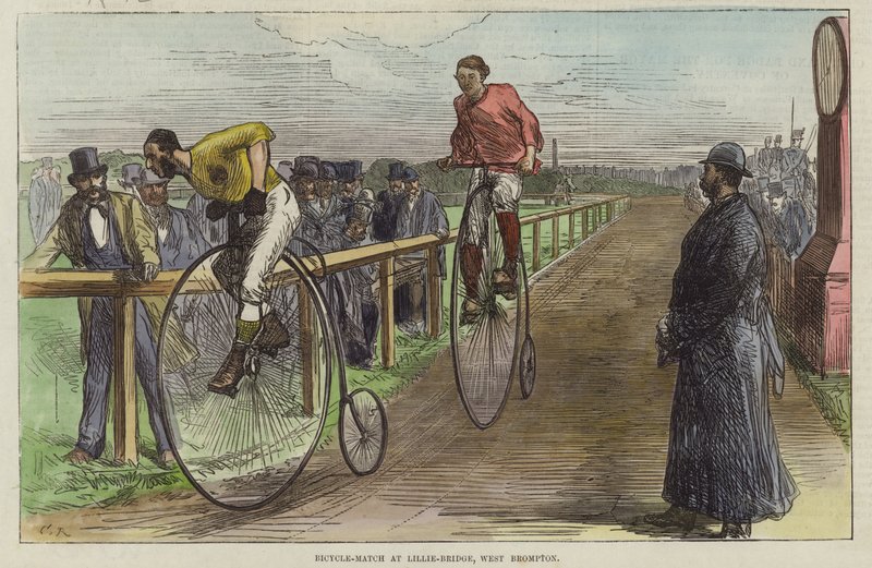 Fahrradrennen an der Lillie Bridge von English School
