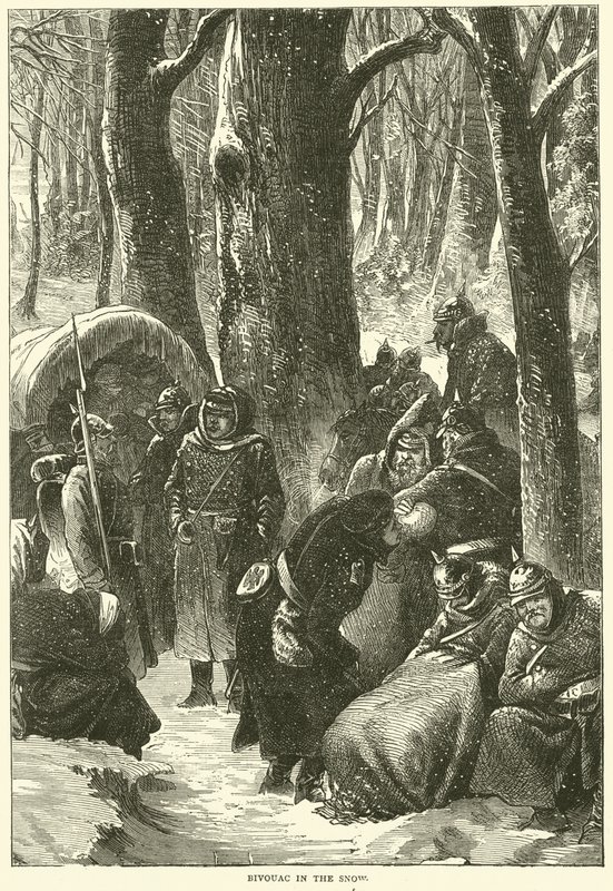 Biwak im Schnee, November 1870 von English School