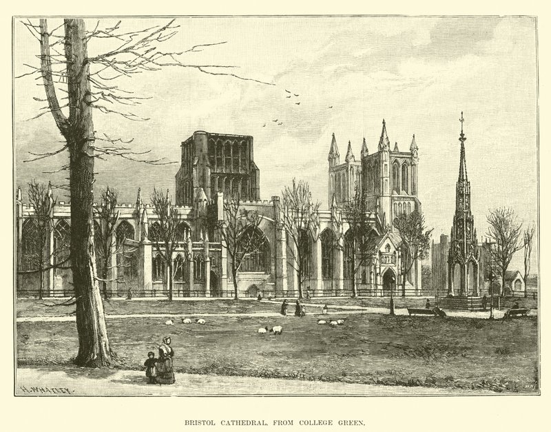 Bristol-Kathedrale, vom College Green von English School