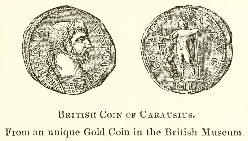 Britische Münze von Carausius von English School