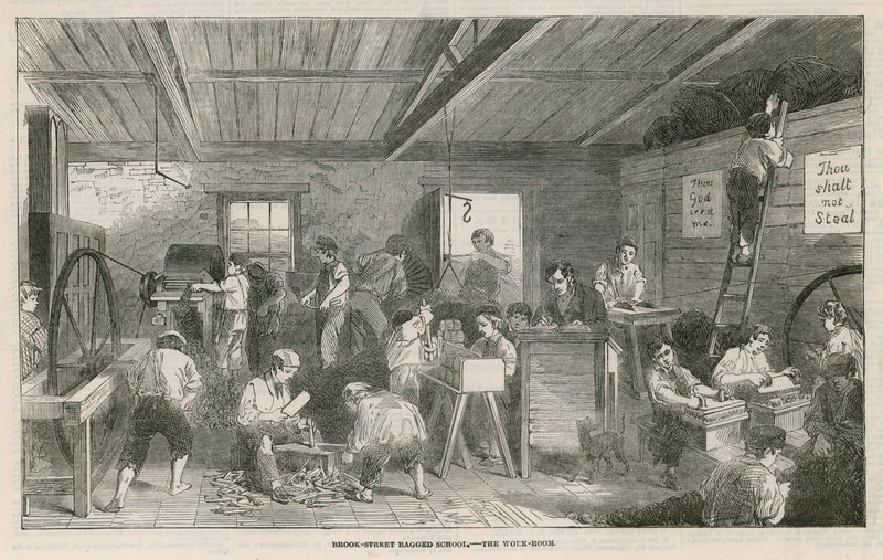 Brook Street, Armenschule und Industrieschule von English School