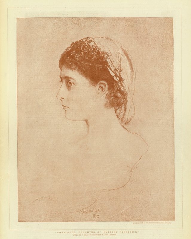 Charlotte, Tochter von Kaiserin Friedrich (Lithografie) von English School