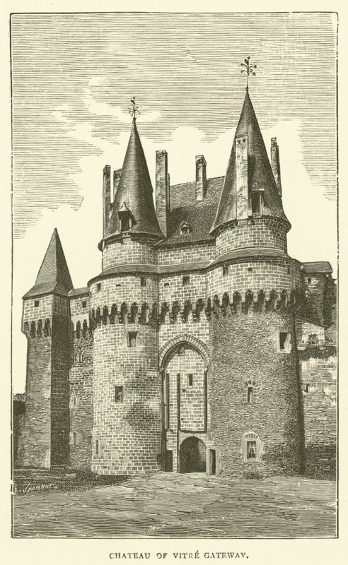 Schloss von Vitre, Tor (Gravur) von English School