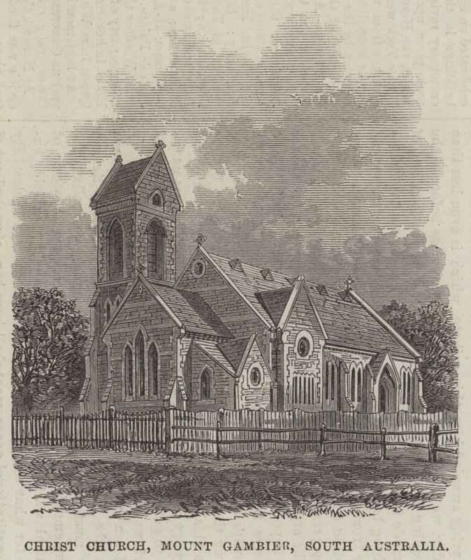 Christ Church, Mount Gambier, Südaustralien (Stich) von English School
