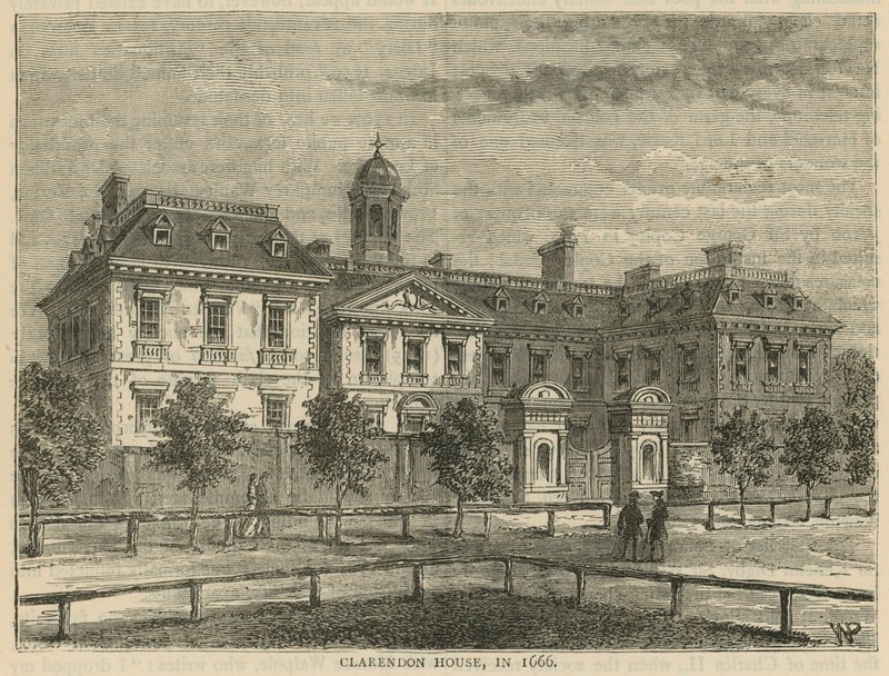 Clarendon House im Jahr 1666 von English School