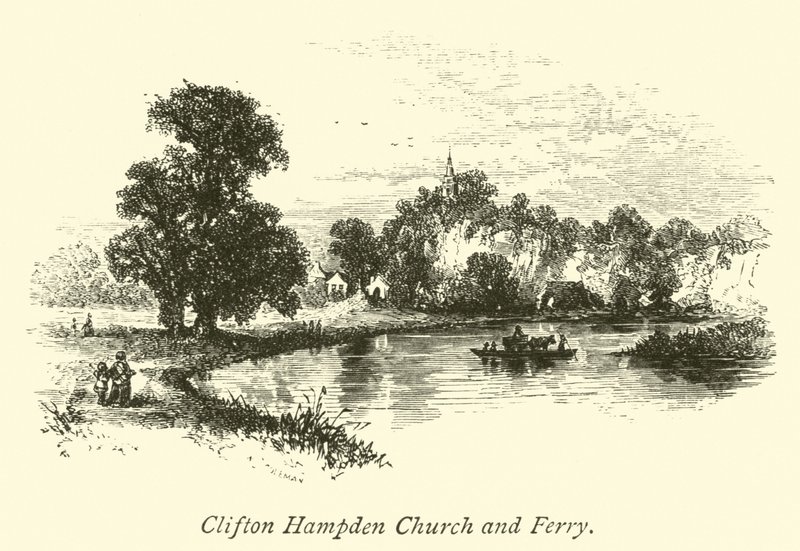 Clifton Hampden Kirche und Fähre von English School