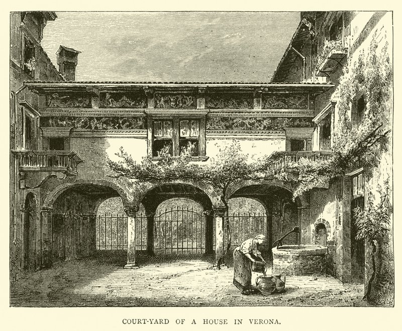 Hof eines Hauses in Verona von English School