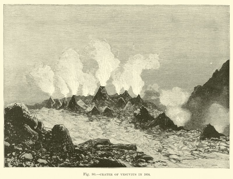 Krater des Vesuvs im Jahr 1834 von English School