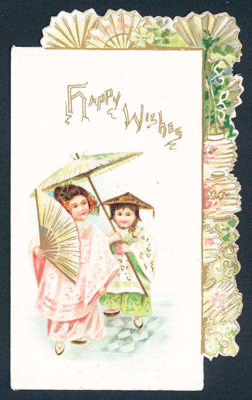 Geisha-Mädchen und chinesisches Mädchen von English School