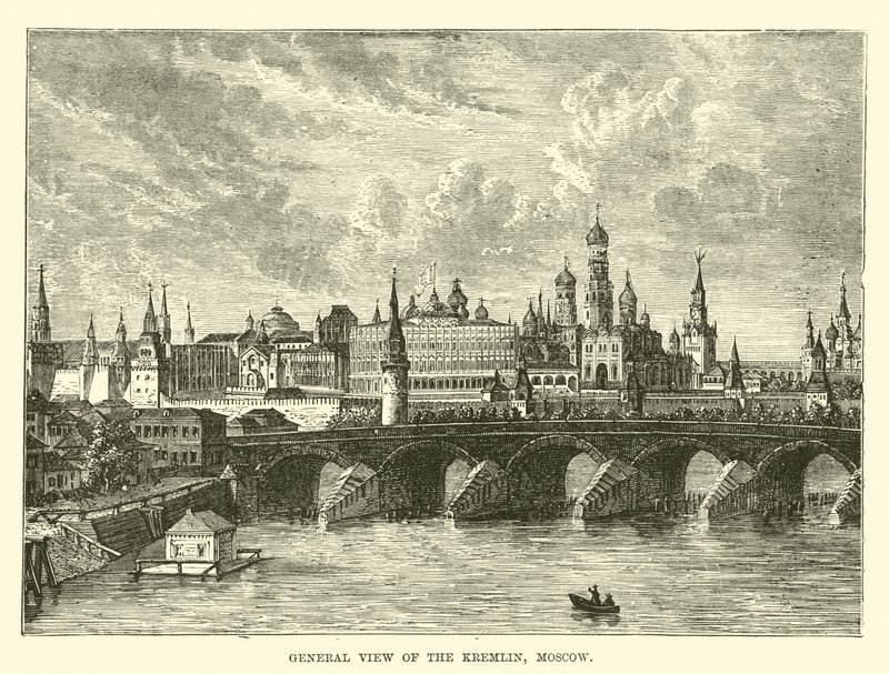 Gesamtansicht des Kremls, Moskau von English School