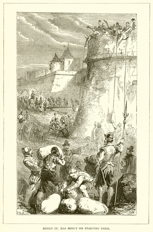 Heinrich IV. hat Erbarmen mit dem hungernden Paris von English School