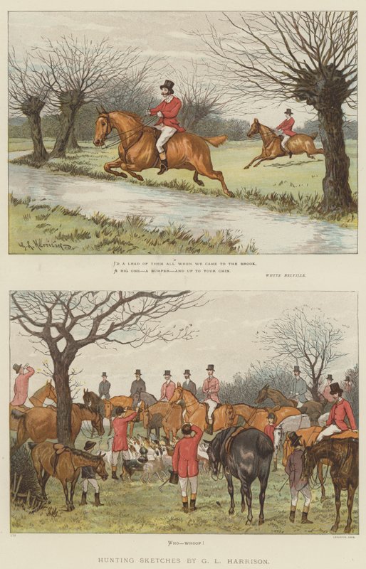 Jagdszenen (Chromolithografie) von English School