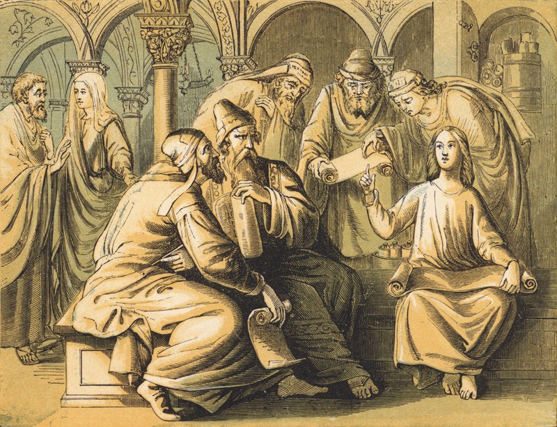 Jesus mit den Gelehrten von English School