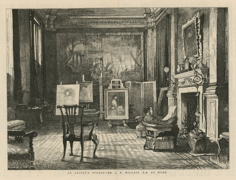 John Everett Millais zu Hause von English School
