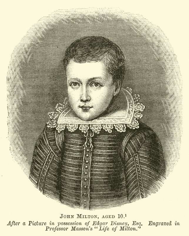 John Milton, 10 Jahre alt von English School