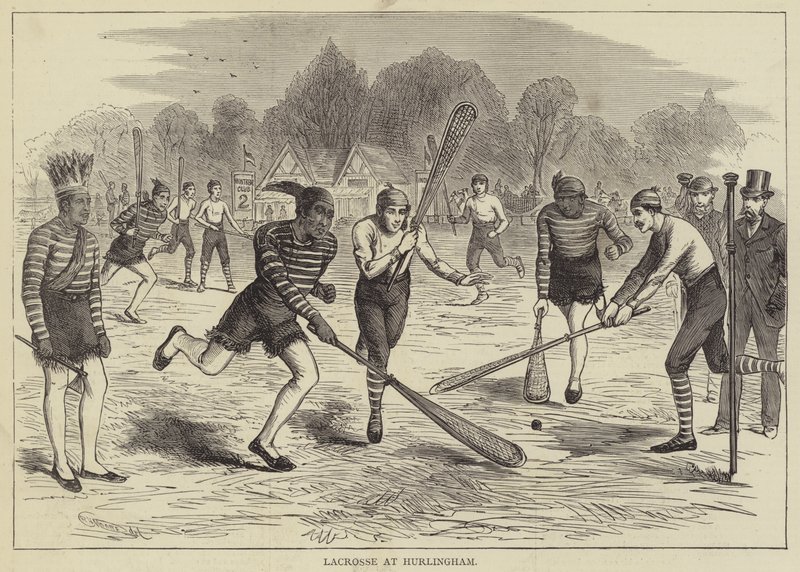 Lacrosse in Hurlingham (Gravur) von English School