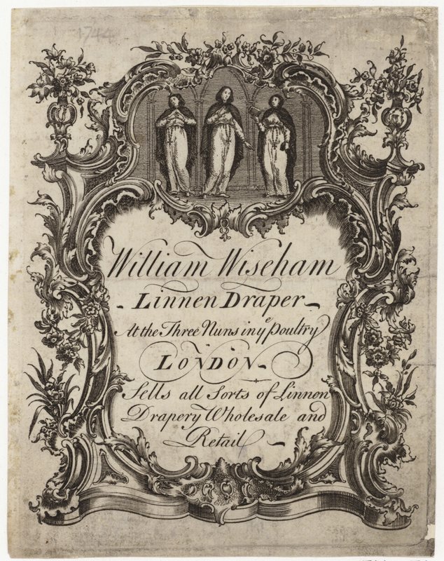 Leinenhändler, William Wiseham, Visitenkarte von English School