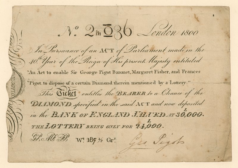 Lotterie zum Gewinn eines Diamanten, 1800 von English School