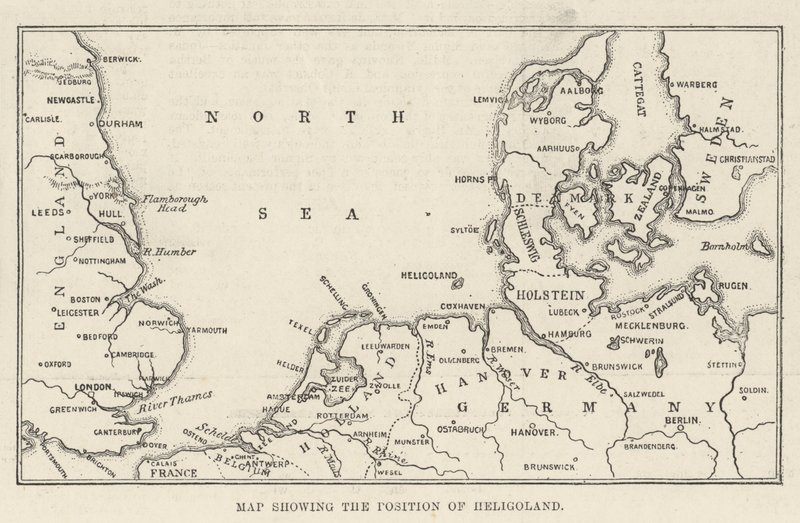 Karte, die die Position von Helgoland zeigt von English School