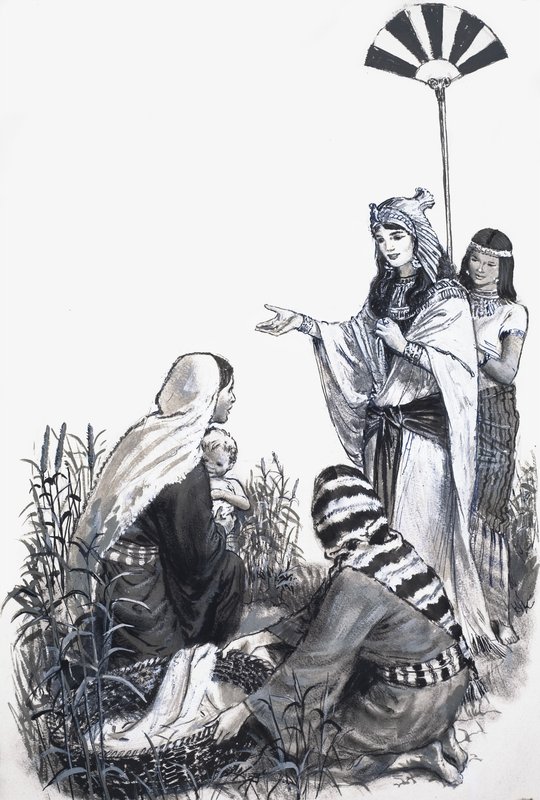 Moses im Schilf von English School