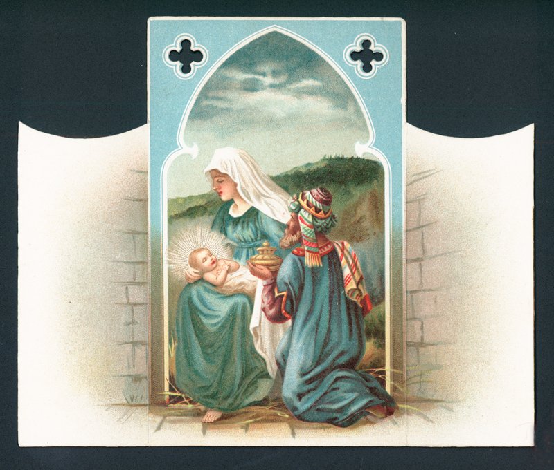 Geburtsszene, Weihnachtskarte von English School