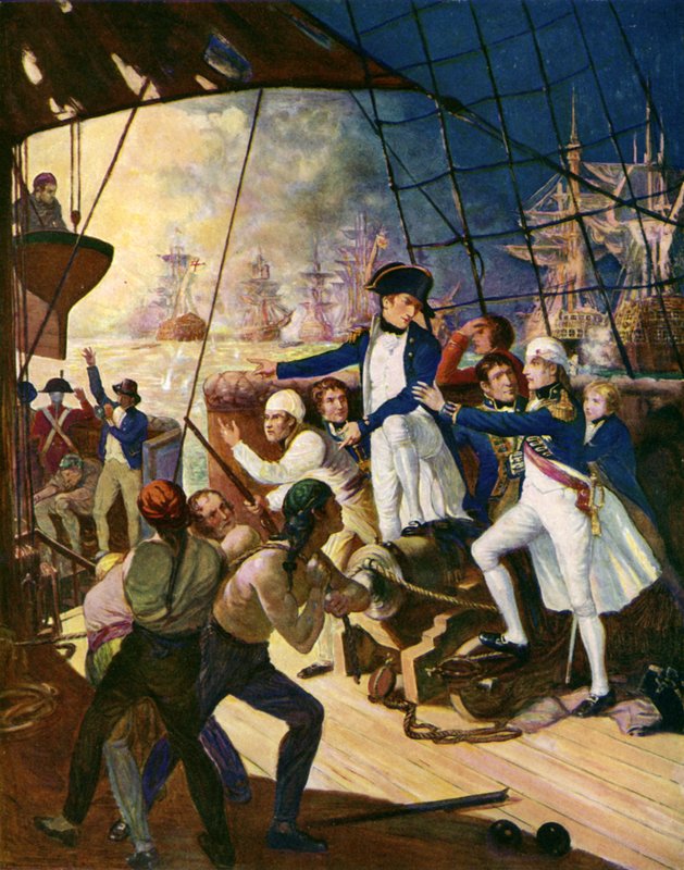 Nelson in der Schlacht am Nil von English School