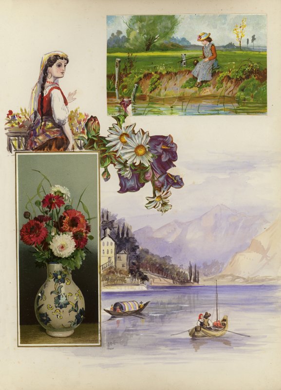 Seite aus einem spätviktorianischen Sammelalbum von English School