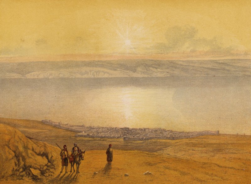 Orte in der Bibel: Tiberias (Chromolithografie) von English School