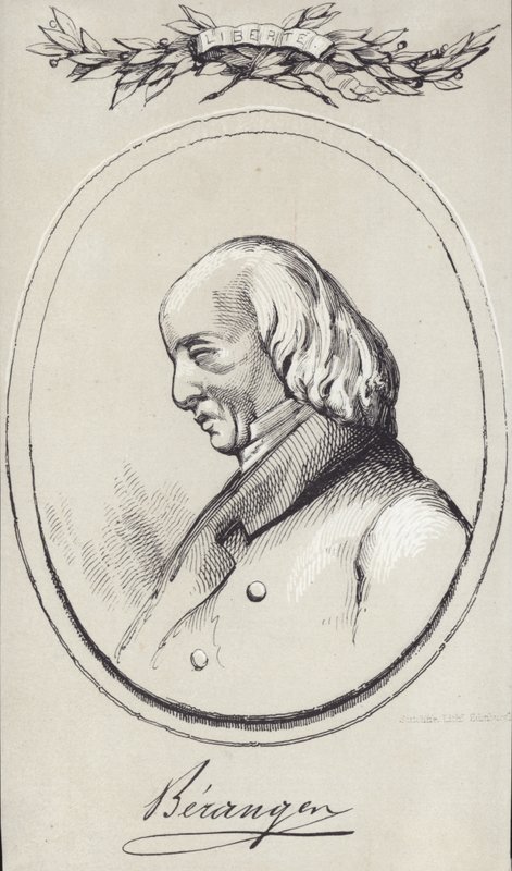 Porträt von Pierre-Jean de Beranger von English School