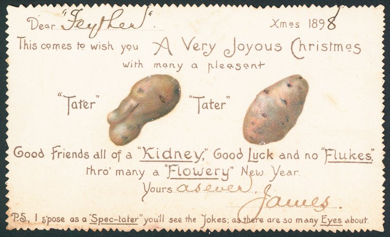 Kartoffeln, Weihnachtskarte von English School