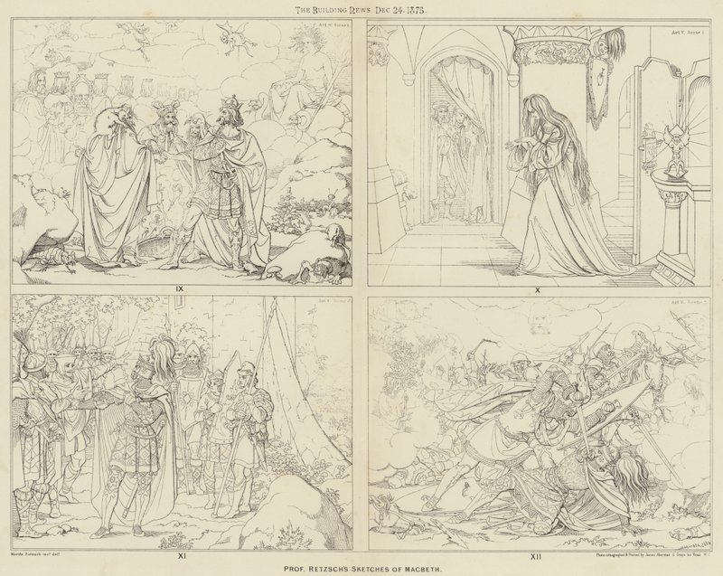 Professor Retzschs Skizzen von Macbeth (Gravur) von English School