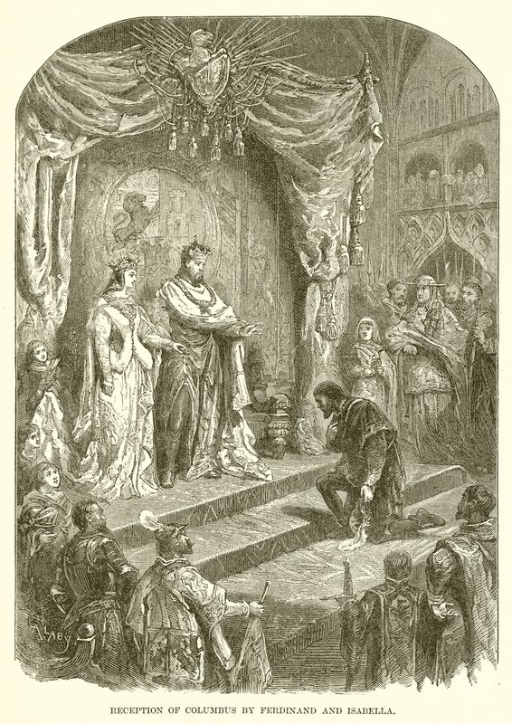 Empfang von Kolumbus durch Ferdinand und Isabella von English School