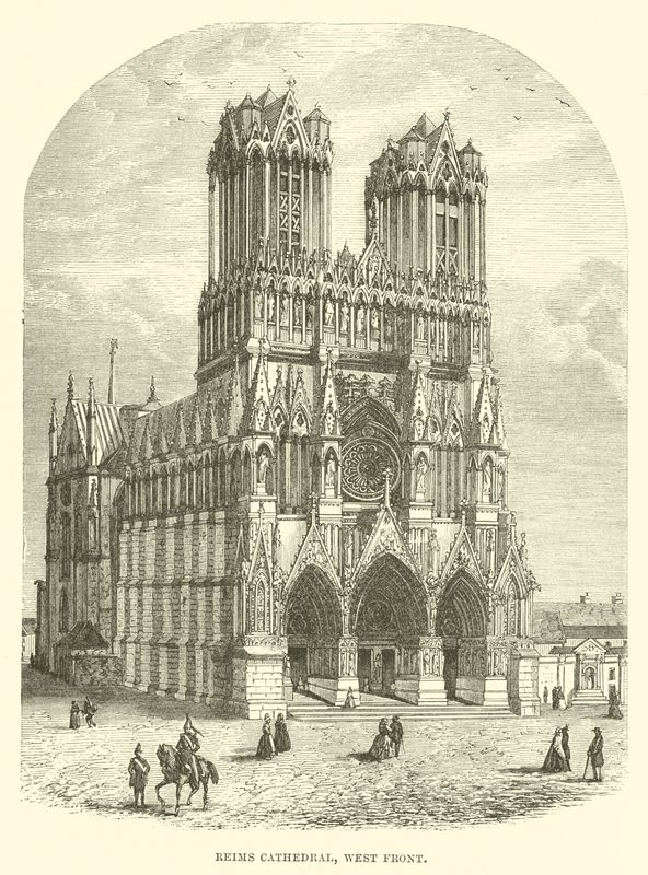 Reims Kathedrale, Westfassade (Stich) von English School