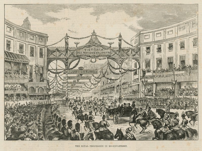 Königliche Prozession in der Regent Street von English School