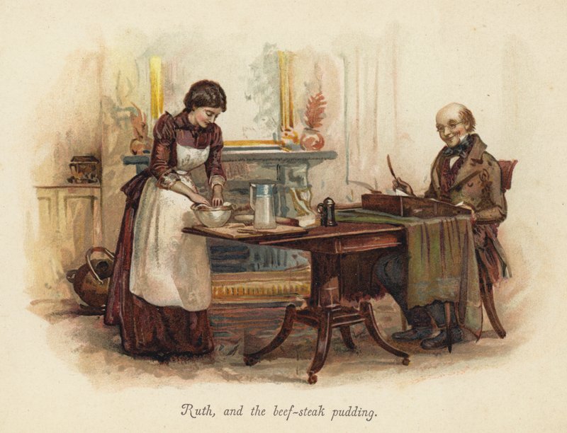 Ruth und der Rindfleischpudding (Chromolitho) von English School