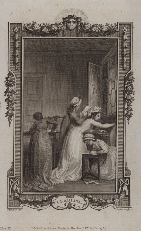 Szene aus Clarissa, von Samuel Richardson von English School