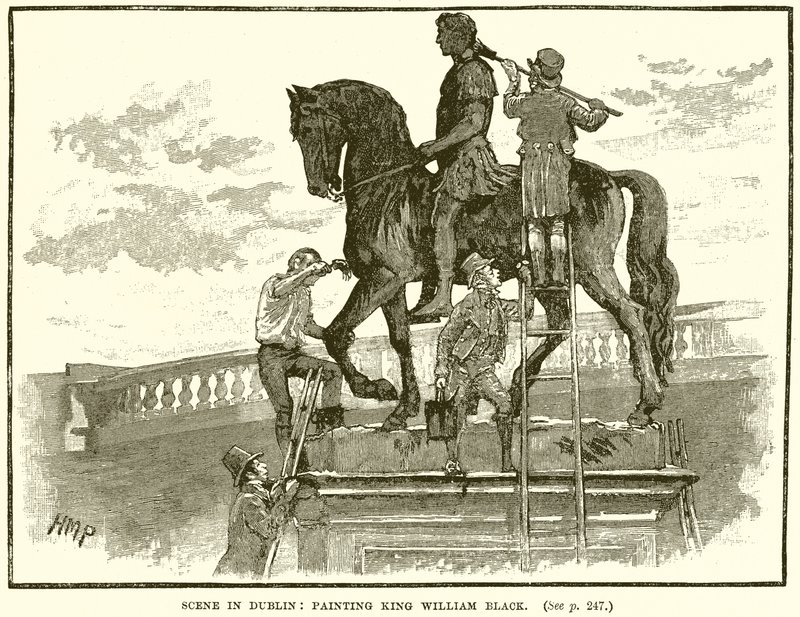 Szene in Dublin: König Wilhelm schwarz anmalen von English School