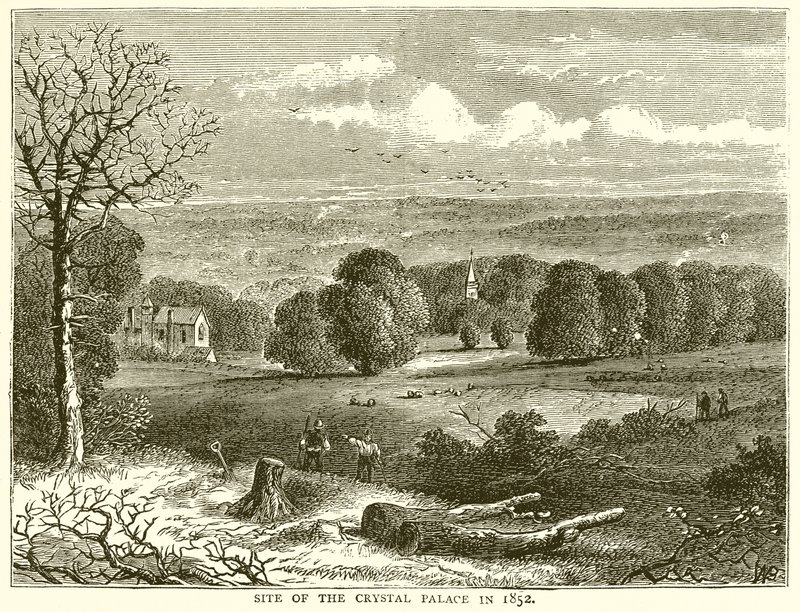 Ort des Kristallpalasts, 1852 von English School