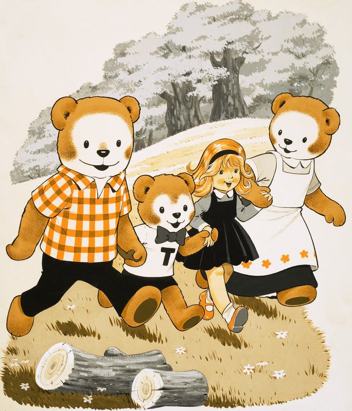 Teddybären mit kleinem Mädchen von English School