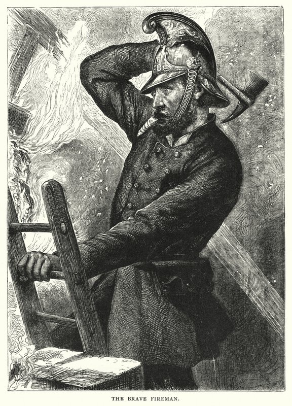 Der tapfere Feuerwehrmann (Stich) von English School