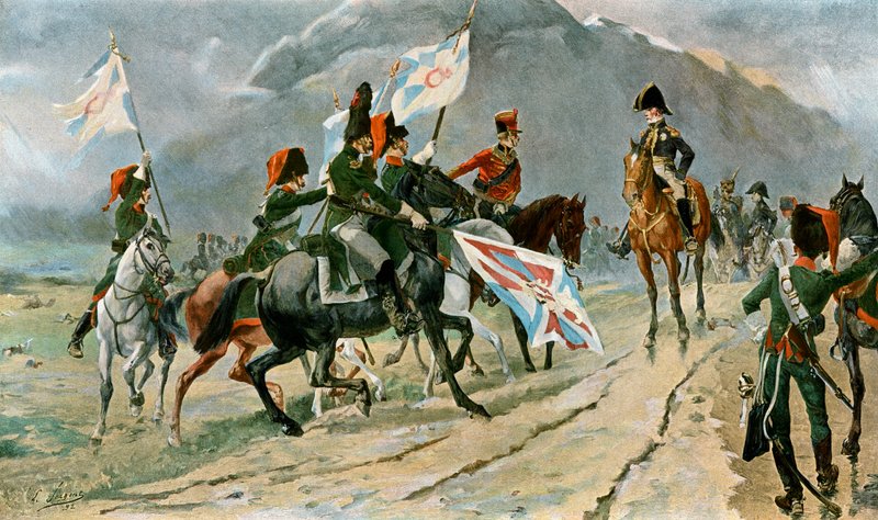 Die Eroberung von fünf portugiesischen Standarten von English School